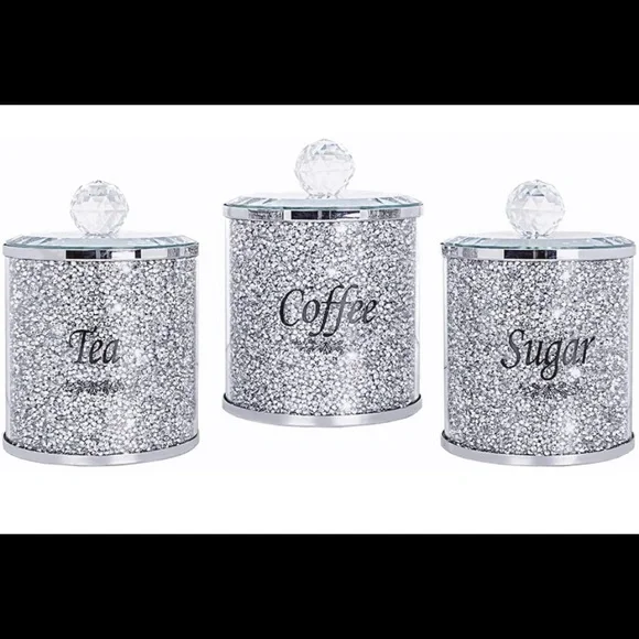 Kitchen Canister Set Sparkly Bling New